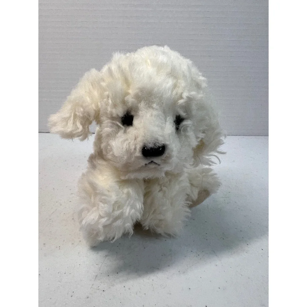 Russ Berrie Muffin Jr White Plush Puppy Dog Bean Bag Stuffed Animal 4239 6in